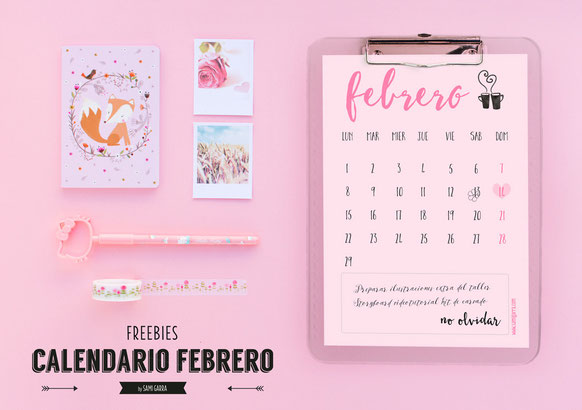 Freebies de Calendario: FEBRERO by Sami Garra