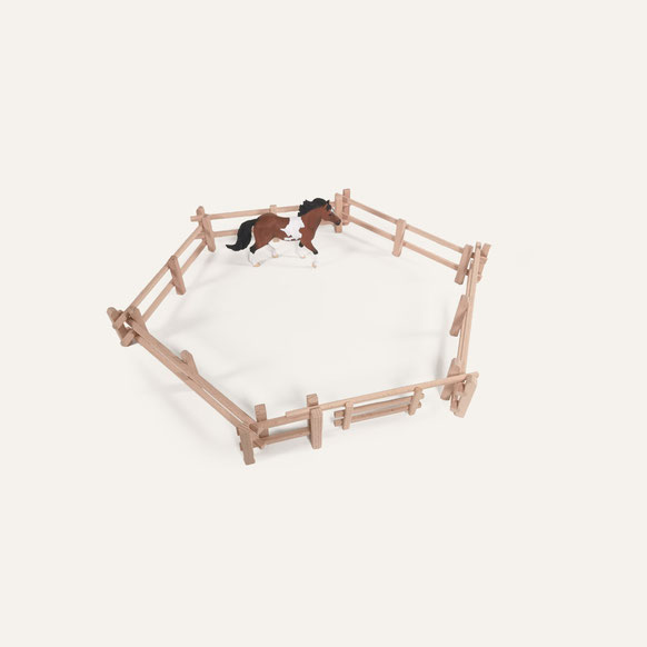 Kleine Pferdekoppel aus Buchenholz passend für Schleich® Pferde