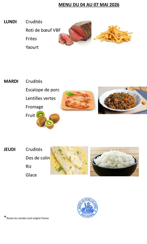 menu cantine