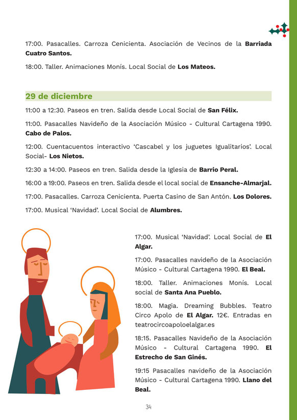 cabalgata de reyes, alumbrado, belenes, concierto de Navidad