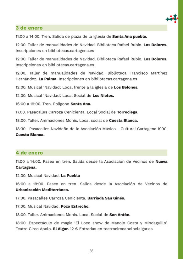 cabalgata de reyes, alumbrado, belenes, concierto de Navidad