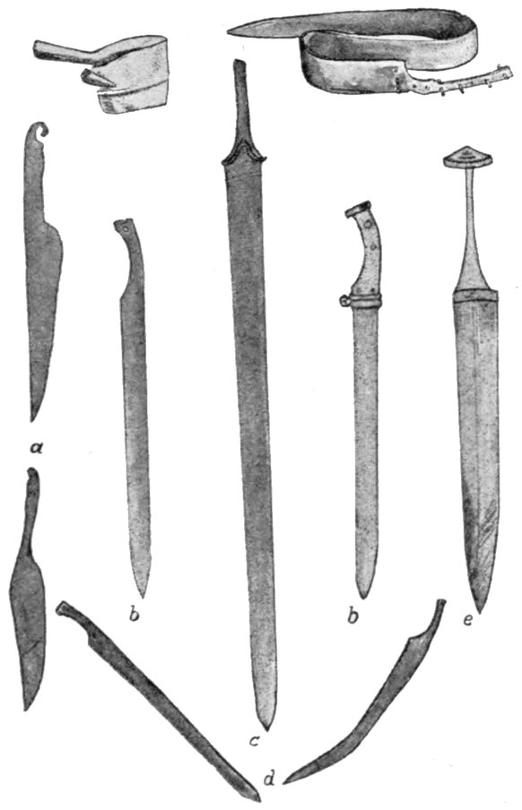 Germanische Schwerter und Messer.