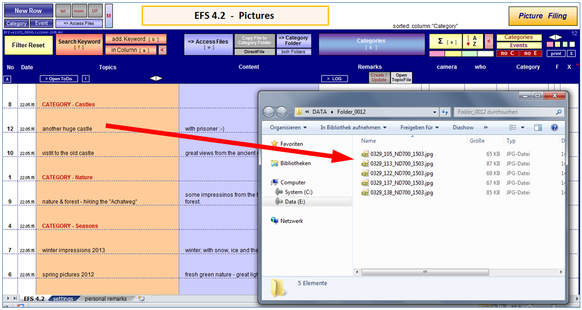 use the elementary EFS function: direct access to related documents