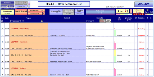 use the improved filter, search & sort functions to organize your "simple" data