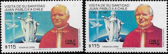 Virgin statue halo pope John Paul II visit Chile