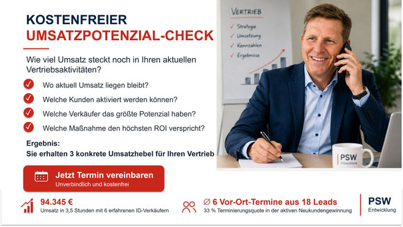 Kostenfreier Umsatzpotenzial-Check für offene Angebote und Vertriebsaktivitäten