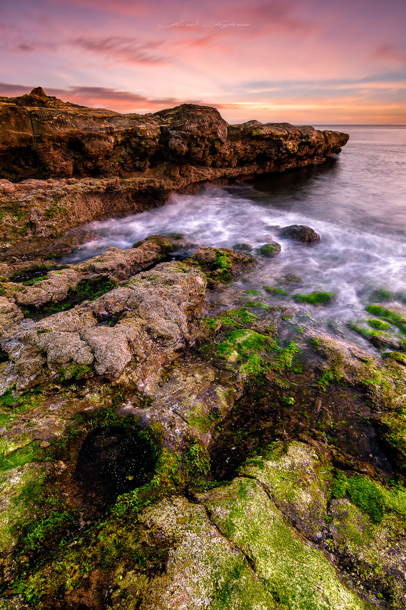               "A STORY OF LIGHT". A corner in Portugal coast at sunset. 