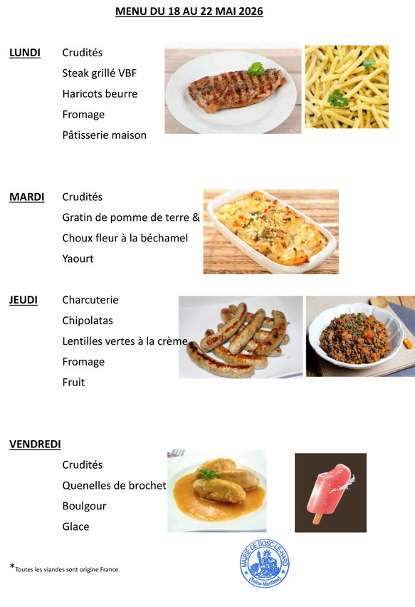 menu cantine