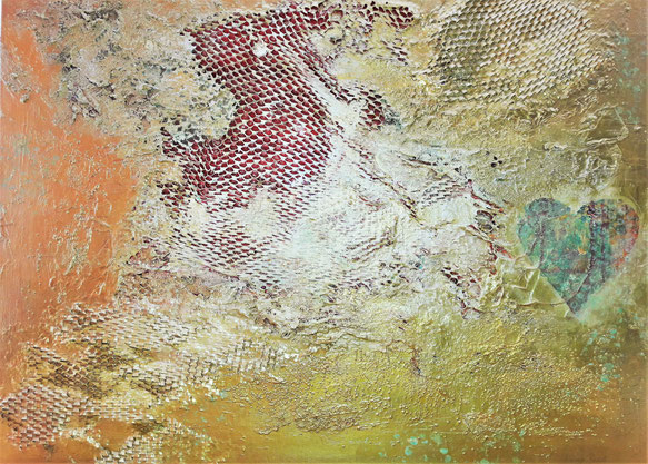 "Die Macht der Liebe " ,mixed media , 80 x 60 cm , BNr.310