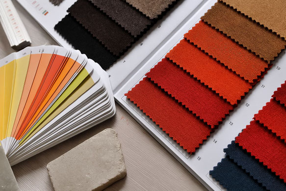 nuancier couleur et échantillon tissu
