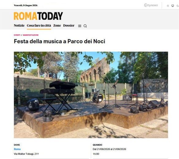 RomaToday parla della Festa della Musica 2026 organizzata dalla William School Music