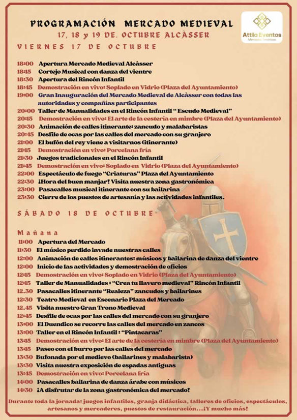 Programa del Mercado Renacentista de Alcasser