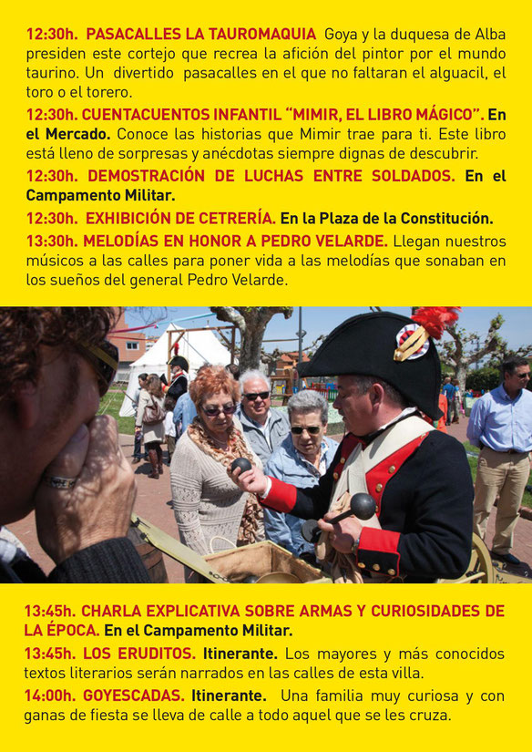 Programa actividades Fiesta Homenaje a Pedro Velarde en Camargo