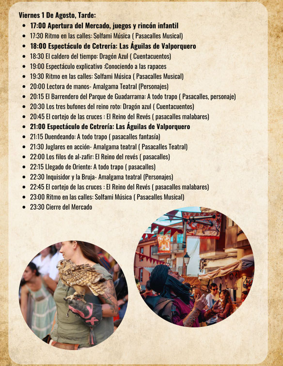 Programa del Mercado Medieval de Guadarrama
