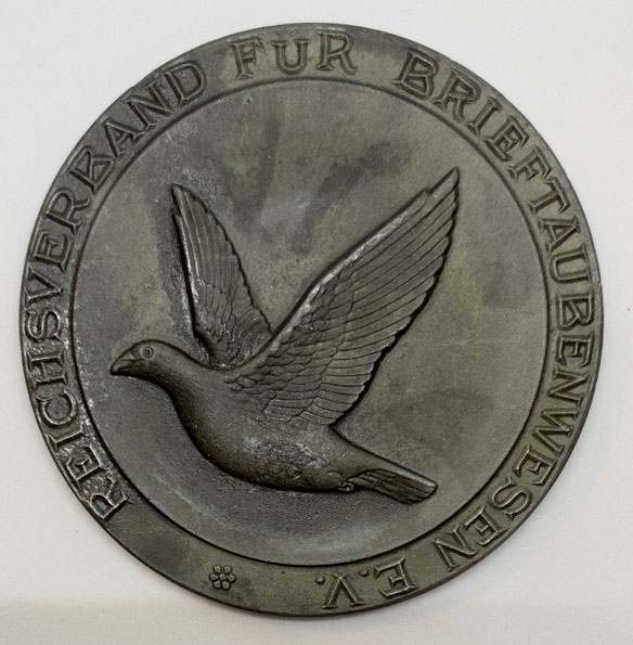 Medaille Brieftaube, Geschichte der Brieftaube, Brieftaubenwesen, Verband Deutscher Brieftaubenzüchter e.V., Reichsverband für Brieftaubenwesen