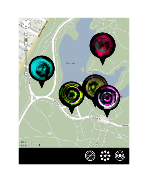 private peer-to-peer unids with real-time locations in Central Park