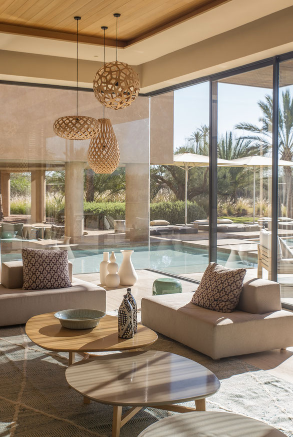 Séjour villa luxe palmeraie 6 chambres