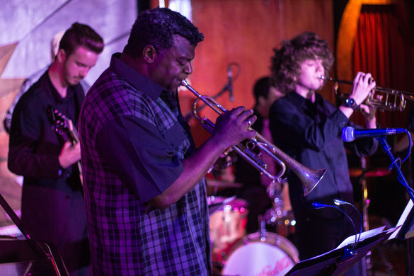 Instructor Douglas performs with students of Freddie Hubbard Combo at Cliff Bells