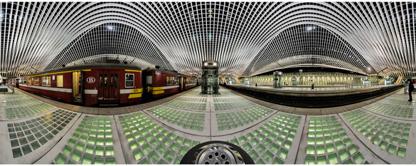 360° Panorama Bahnhof Guillemins Liége, Belgien