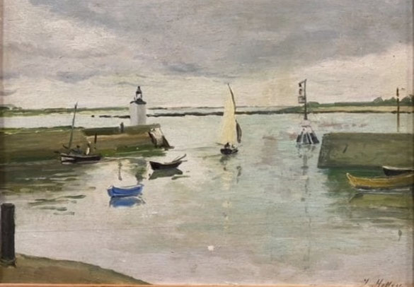 Jean Helleu 1894-1985, saint Vaast, huile sur panneau, signée, 31,5 x 44,5 cm , expose à la galerie agnès thiébault, paris