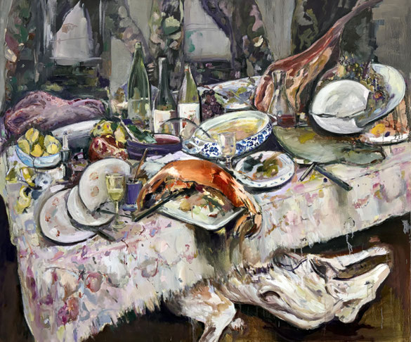 Großes Fressen 2026 oil on canvas 145 x 175 cm