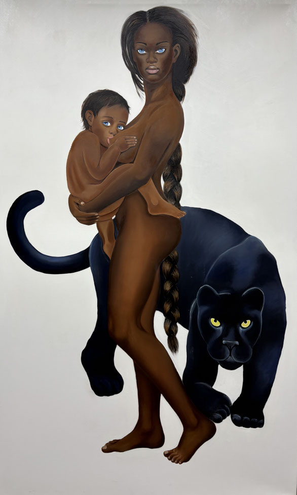 Venus with Amor/One, oil & canvas, 120 x 190 cm, 2020