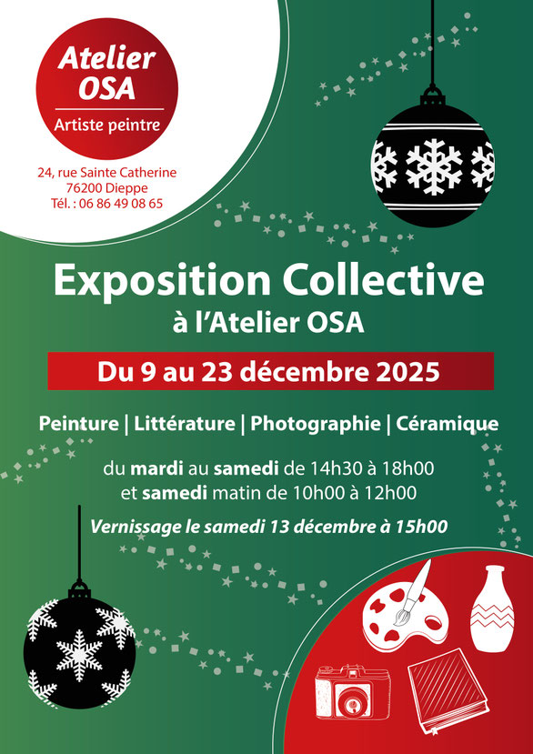 Exposition collective à l'atelier OSA à Dieppe