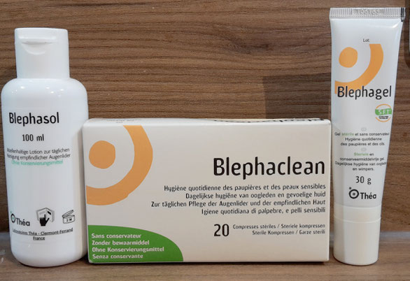 Abbildung von Blephagel Duo, Blephaclean und Blephasol