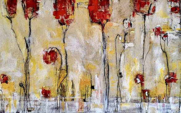 Mohnfeld - Acryl auf Leinwand