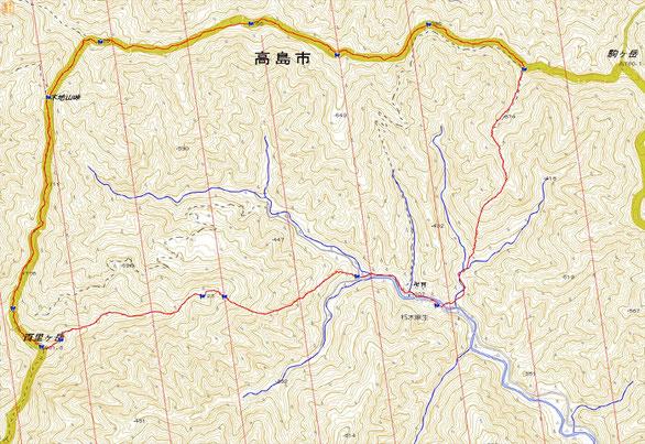 今回のルート（距離　一周約12km　　累積標高差　約1,100m）