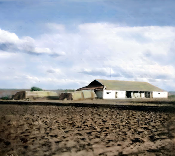 Early 1920s. Old Barracks / Mess Hall at Lower Meherabad, India. Image rendition by Anthony Zois.