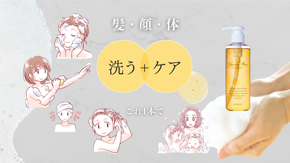 あのシャンプー＝全身シャンプーアウロラフレア、敏感肌フケかゆみ、脂漏性頭皮、薄毛、化学療法の脱毛対策に安心