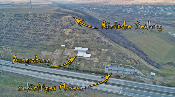 Luftbild von den Ausgrabungen am Grakliani Hill. Foto: S. Kokhreidze