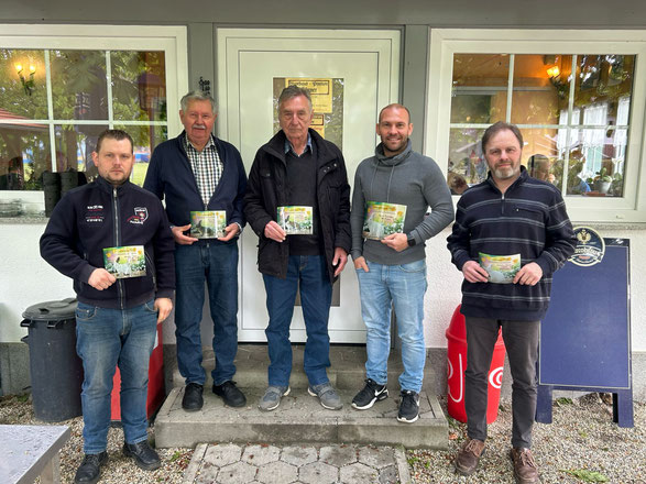 Clubmeister und Sektionsmeister 2023   vl. Johannes Kalenda, Walter Bayerl, Franz Berger, Daniel Protschka, Manuel Liebhart