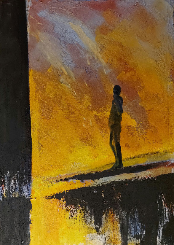 protestvuur, acryl, 70 x 100 cm