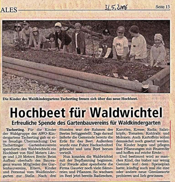 Kindgerechtes Hochbeet angelegt