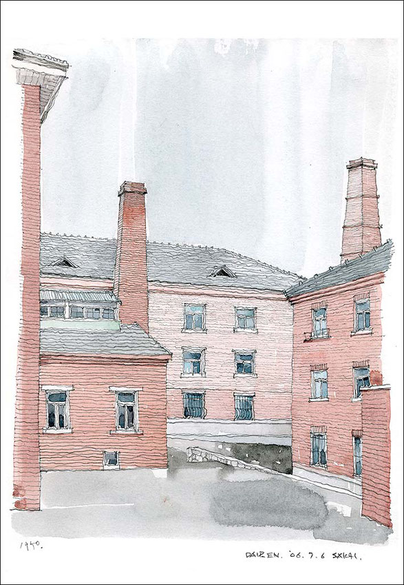 建築スケッチ　perspective painted with watercolors