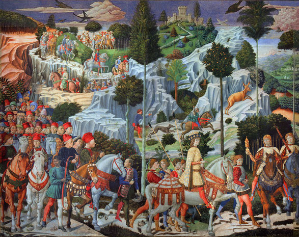 ベノッツォ・ゴッツォリ、東方三賢者の行列、1459、フィレンツェ、メディチ・リッカルディ宮