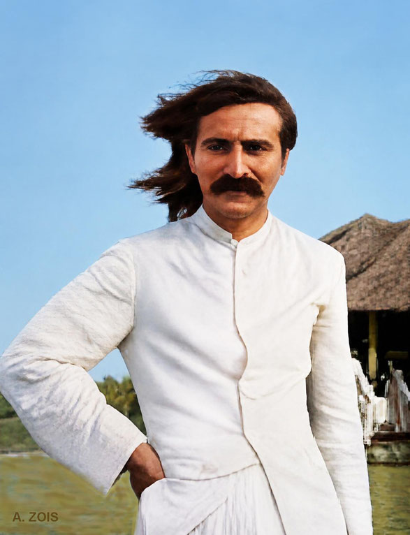 1927 : Meher Baba on Meherabad Hill. Image rendition by Anthony Zois. BP