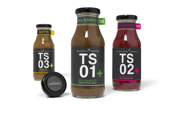 Tafelspitz - TS+ Tressing - Design - Entwicklung - hauseigene Saucen - Packaging - Design - DesignKis - 2015 - Verpackung