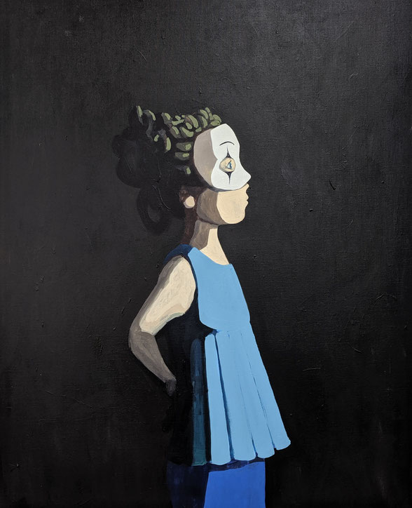 pierrot - Acryl auf Leinwand, 100x80cm, 2019