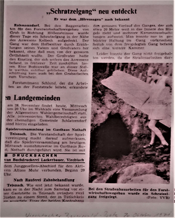 Quelle: Viechtacher Bayerwaldbote, 20.10.1971