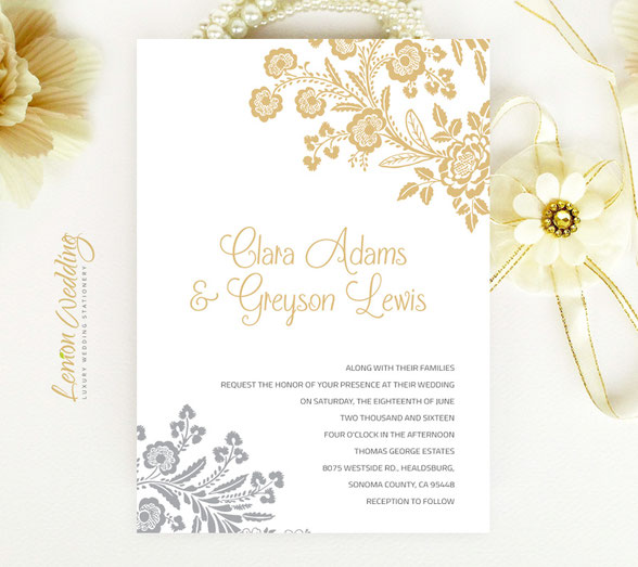 Letterpress clásicas Elegant wedding invitations - LemonWedding