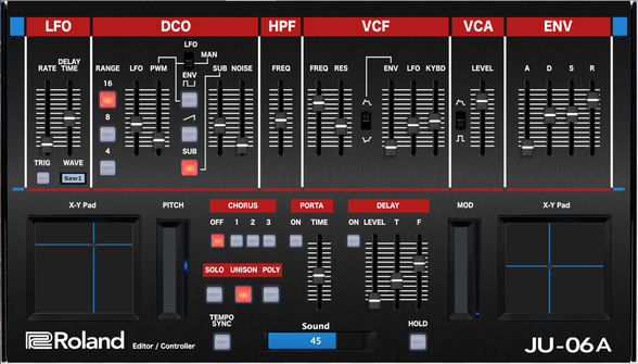 ROLAND BOUTIQUE JU-06A "MIDI EDITOR AND CONTROLLER, VST AND STANDALONE