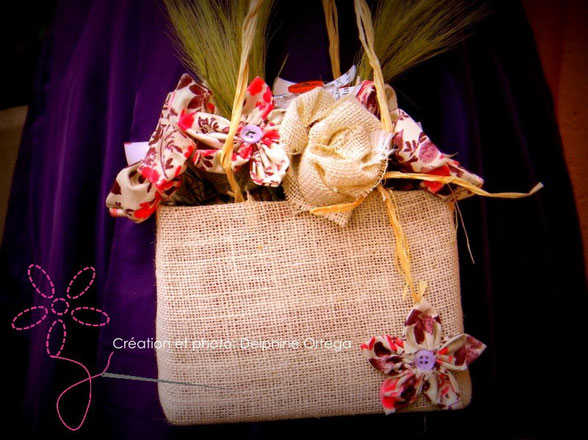 Bouquet original et intemporel rustique en toile de jute