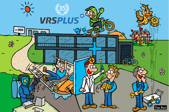 Dirk Van Bun Communicatie & Vormgeving - illustratie 35 jaar dienst bij VRSPlus in Lommel