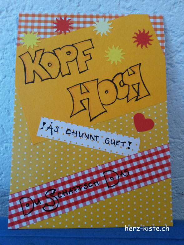 Aufmunterung Karte Kopf hoch