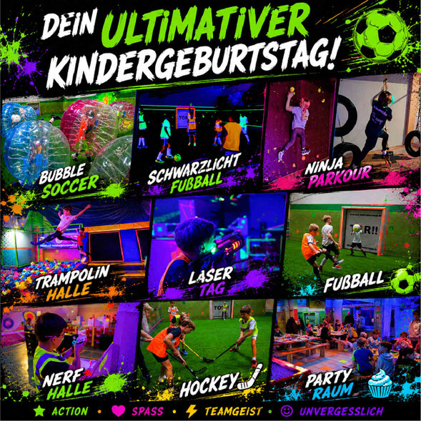 kindergeburtstag-lasertag-nerf-fussball-bubblesoccer-ninja-kletterhalle-schwarzlicht-trampolin-trampolinhalle-idee-event-party-indoor-spielhalle-funsport-gütersloh