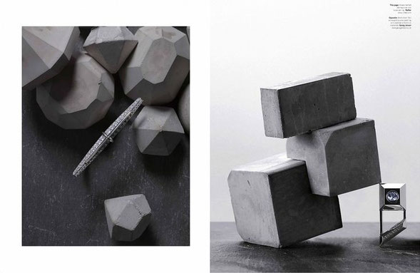 WYLDE MAGAZINE and PASiNGA Geometric Concrete Sculptures, Photographer David Newton, Stylist Bettina Vetter