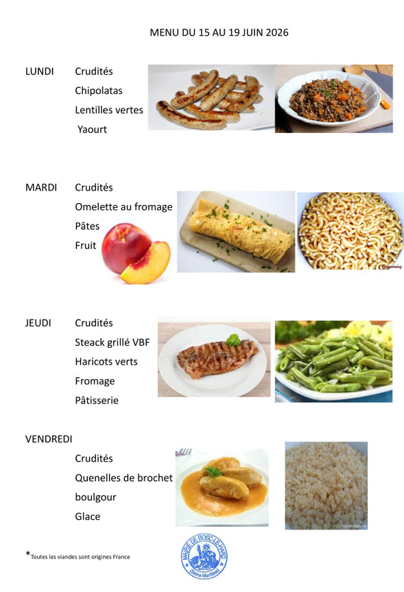 menu cantine